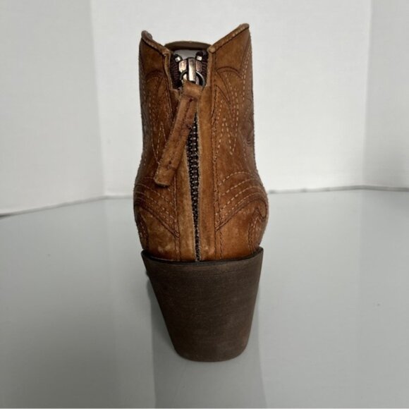 Ariat Brown Western Ankle Booties with Pointed Toe - Picture 6 of 14